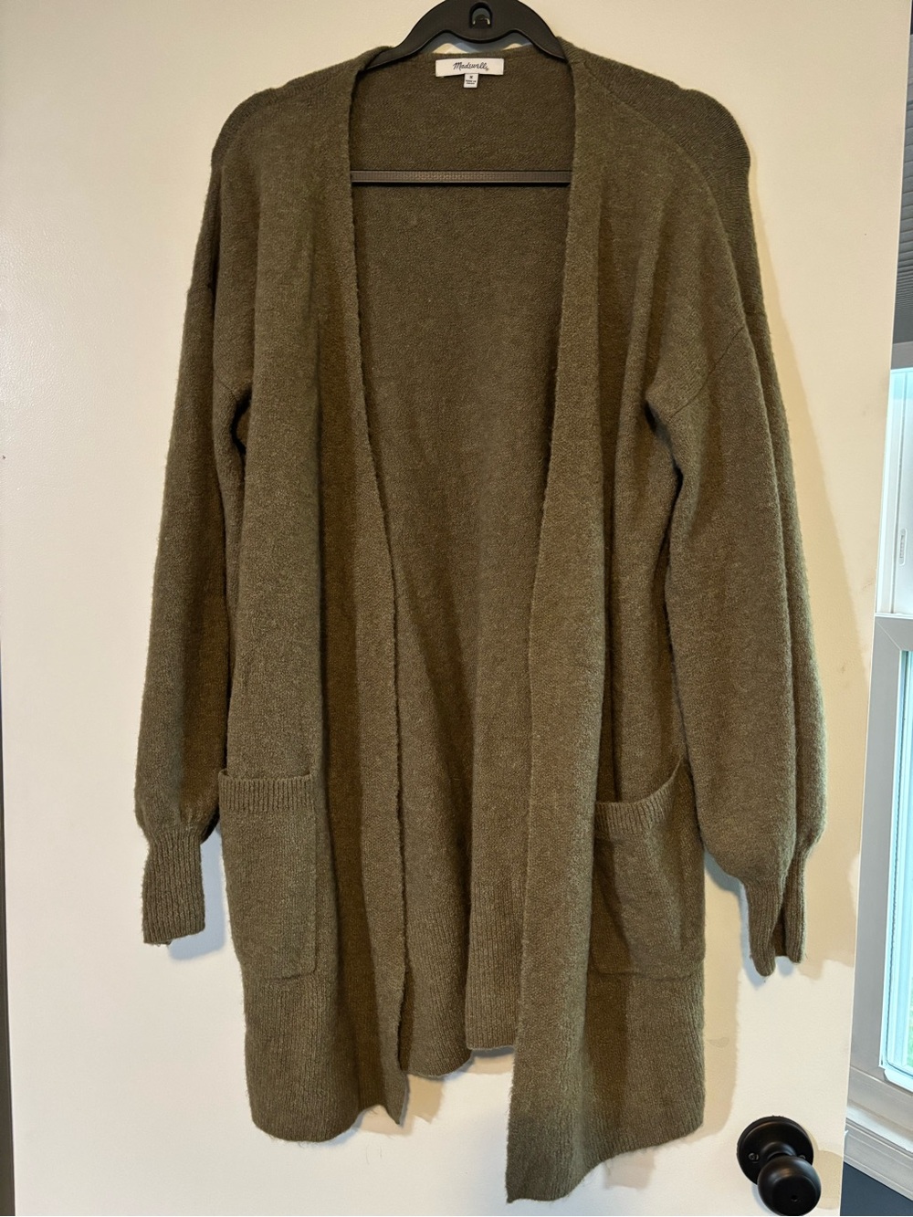 Madewell Olive Open-Front Cardigan